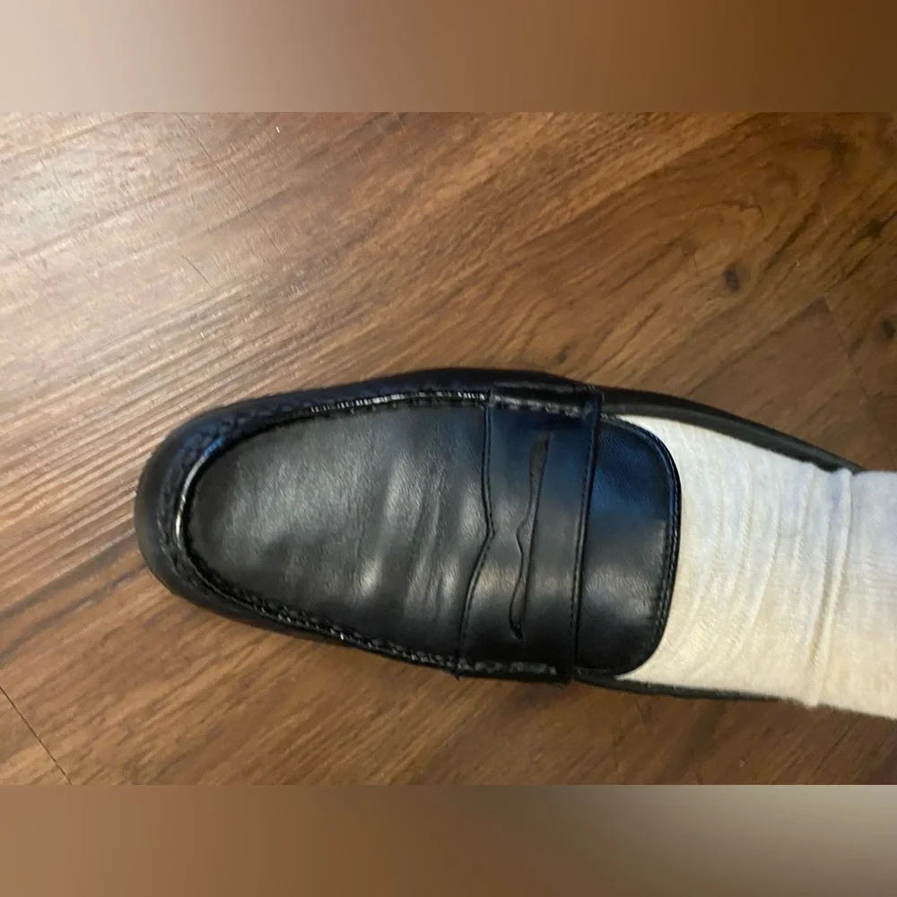 Salvatore Ferragamo Sport Black leather  ballerina Loafers men’s women’s 7.5 - Picture 12 of 15